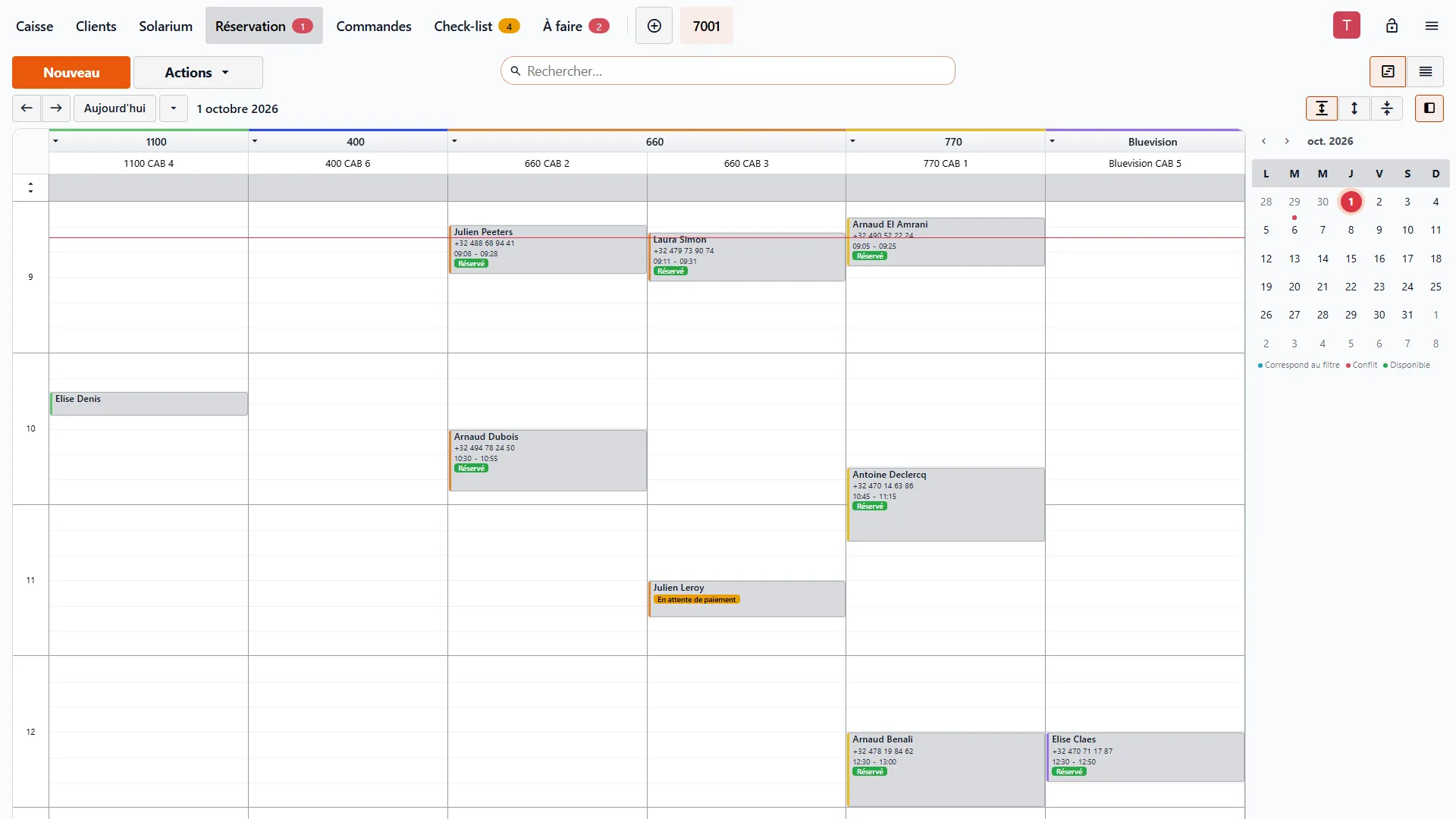 Planning Solaryx à la caisse