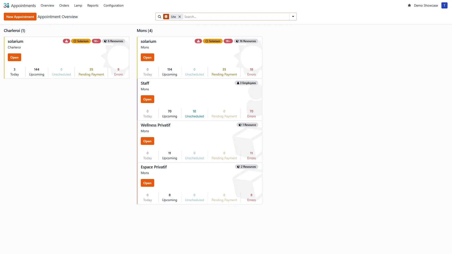 Solaryx appointments planning (Gantt)